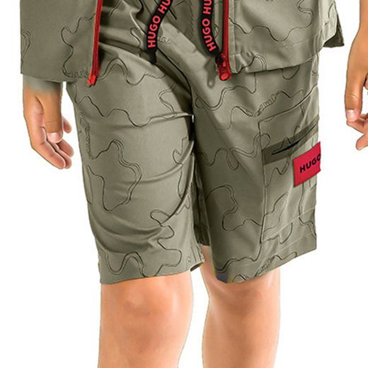 Picture of Hugo Boys Khaki Small Logo Shorts