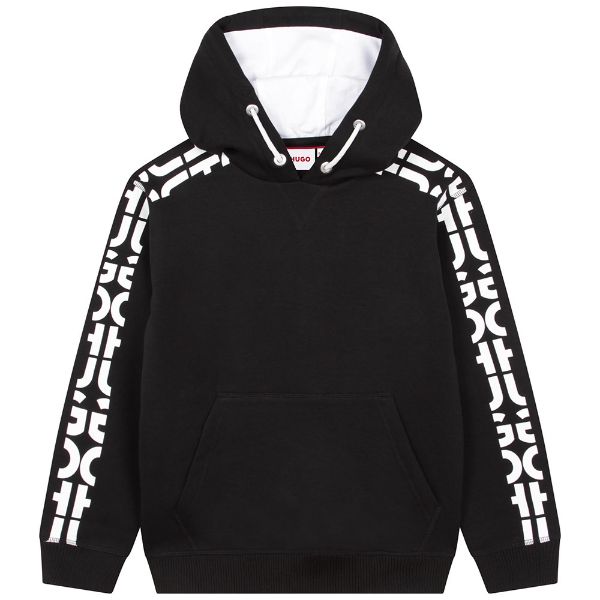 Picture of Hugo Boys Black Hooded Sweater