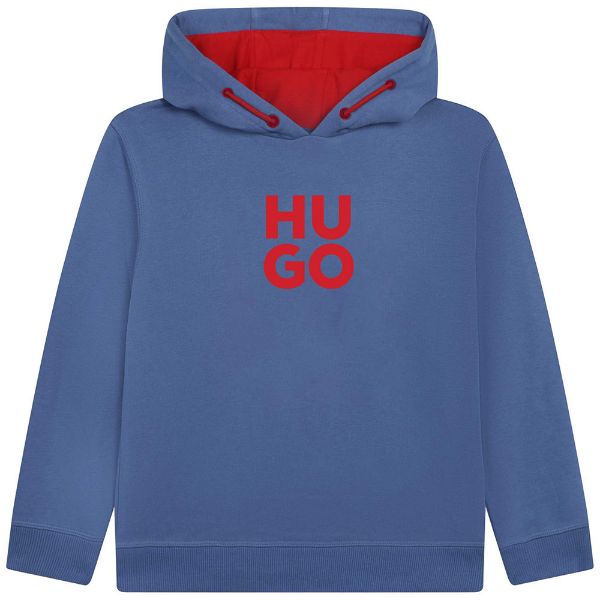 Picture of Hugo Boys Blue Hooded Sweater
