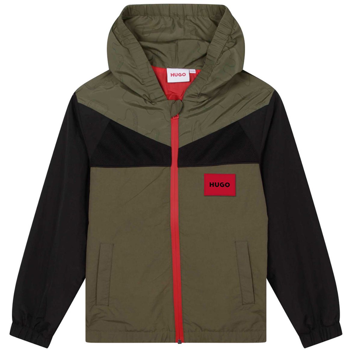 Picture of Hugo Boys Khaki Hooded Jacket