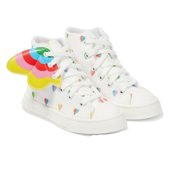 Picture of Stella Mc Cartney Girls White Wing High Top Trainers