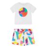 Picture of Stella Mc Cartney Girls White & Multi Logo Short Set