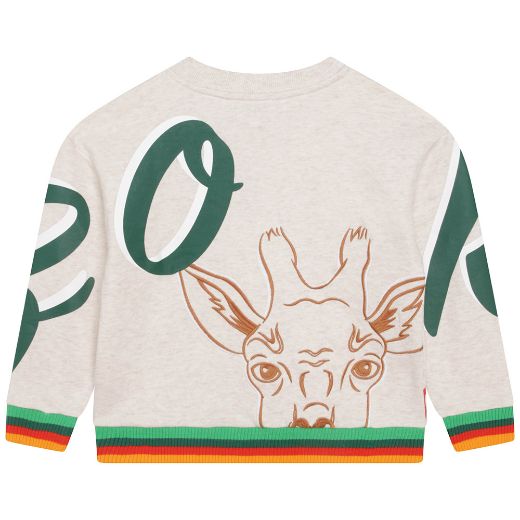 Picture of Kenzo Boys Beige Animal Print Sweatshirt