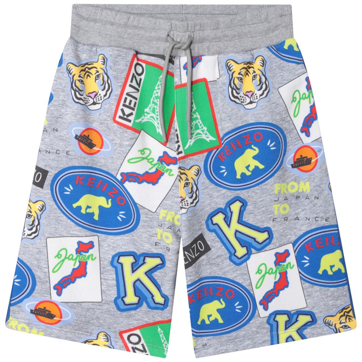 Picture of Kenzo Boys Grey Multi Logo Shorts