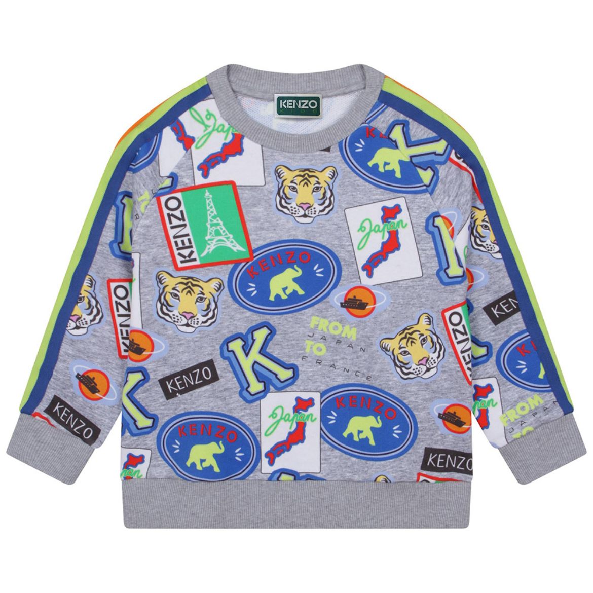 Picture of Kenzo Boys Grey Multi Logo Sweatshirt