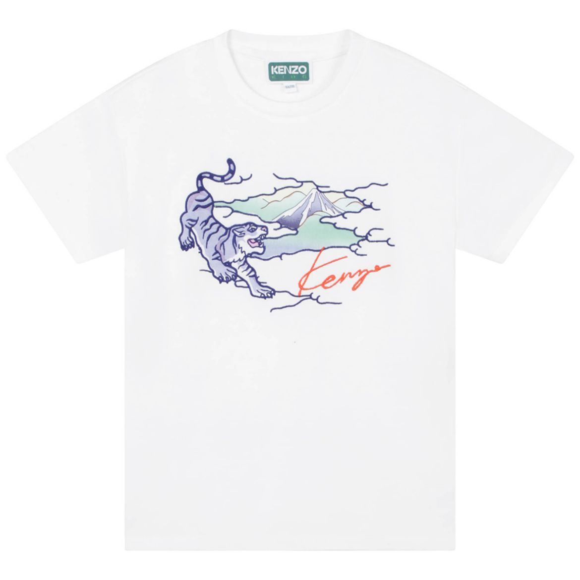 Picture of Kenzo Boys White Mountain Print T-shirt