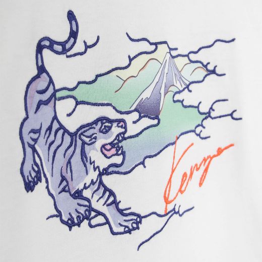 Picture of Kenzo Boys White Mountain Print T-shirt