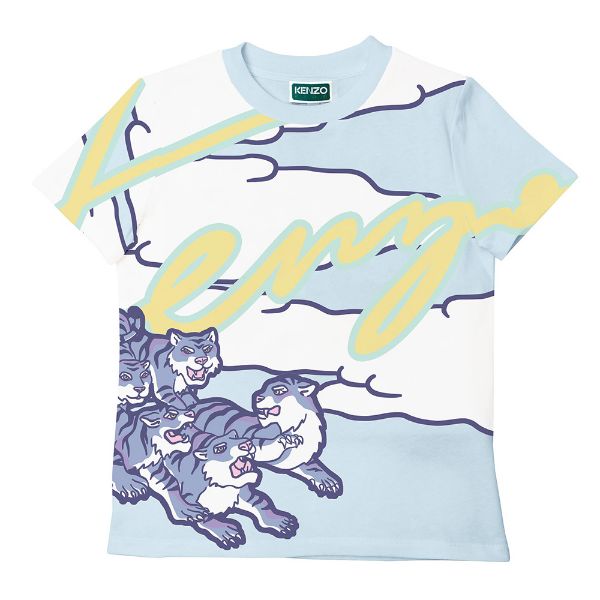 Picture of Kenzo Boys Blue Cloud T-shirt