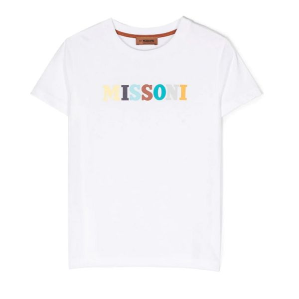 Picture of Missoni Boys White Multi Logo T-shirt