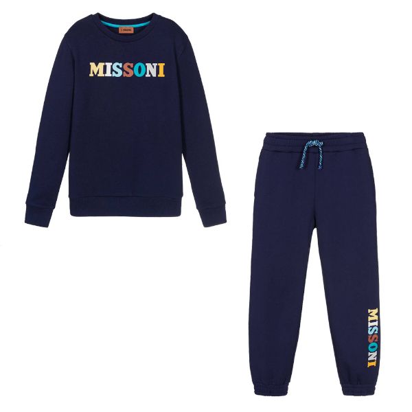 Picture of Missoni Boys Navy & Multi Logo Tracksuit