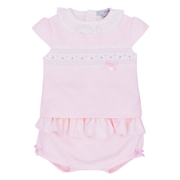 Picture of Blues Baby Girls Pink Smocked Jam Pants Set