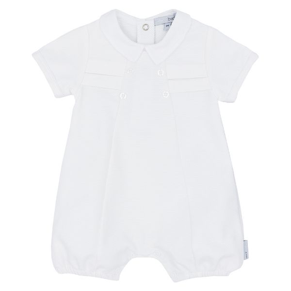 Picture of Blues Baby Boys White Pique Romper