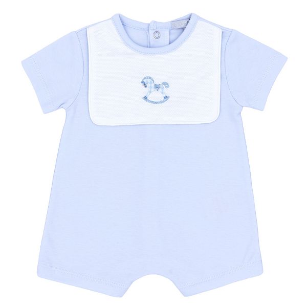 Picture of Blues Baby Boys Blue & White Rocking Horse Romper