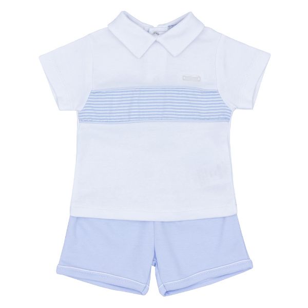 Picture of Blues Baby Boys Blue & White Stripe Polo Shirt And Short Set