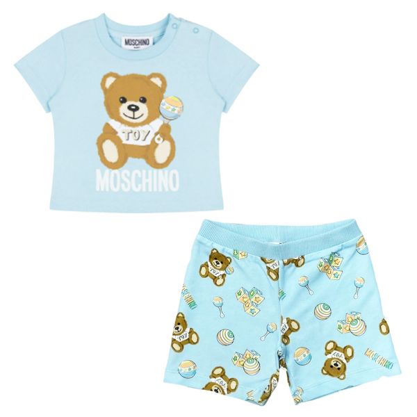Picture of Moschino Baby Boys Pale Blue T-shirt & Short Set