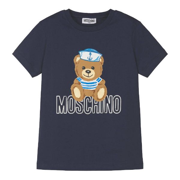 Picture of Moschino Boys Navy 'Pirate' T-shirt