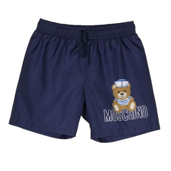 Picture of Moschino Boys Navy 'Pirate' Swim Shorts