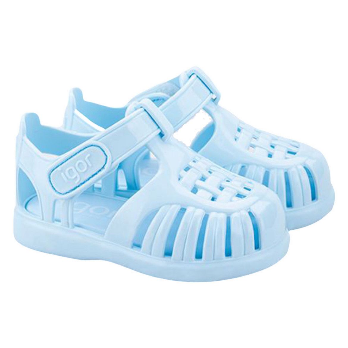 Picture of Igor Tobby Gloss Blue Velcro Jellies
