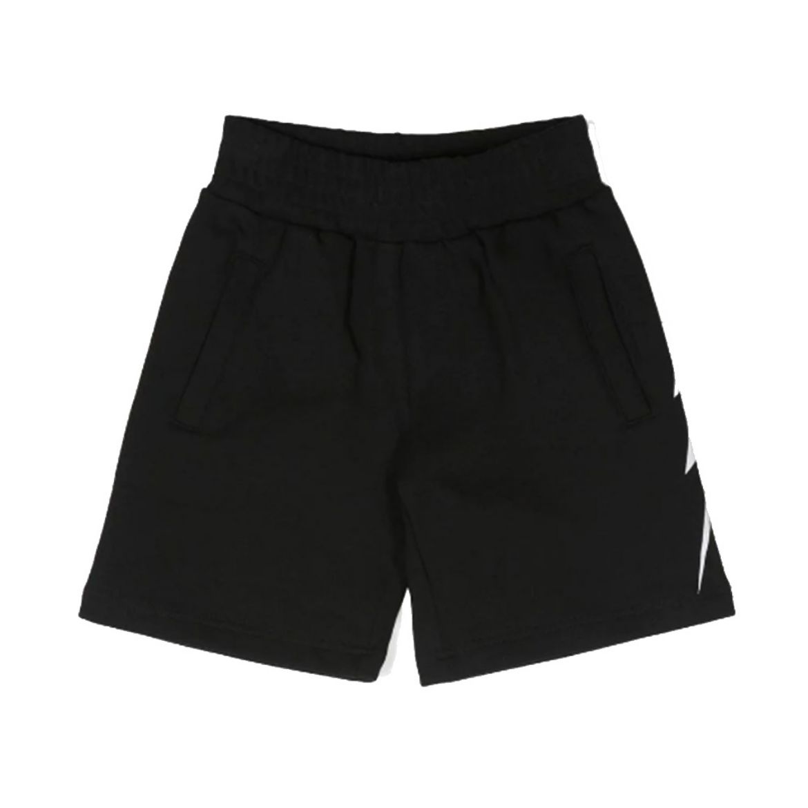 Picture of Neil Barrett Boys Black Side Logo Shorts