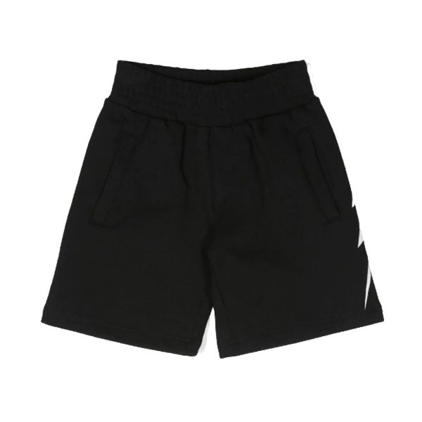 Picture of Neil Barrett Boys Black Side Logo Shorts