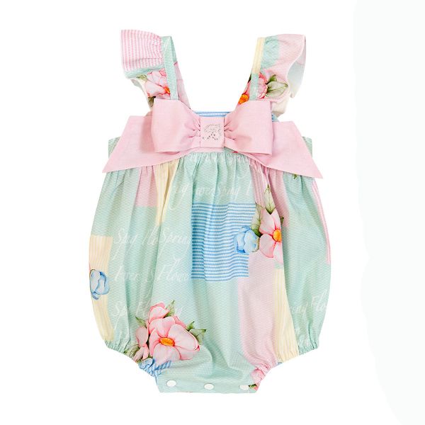 Picture of Balloon Chic Baby Girls Mint Floral Romper