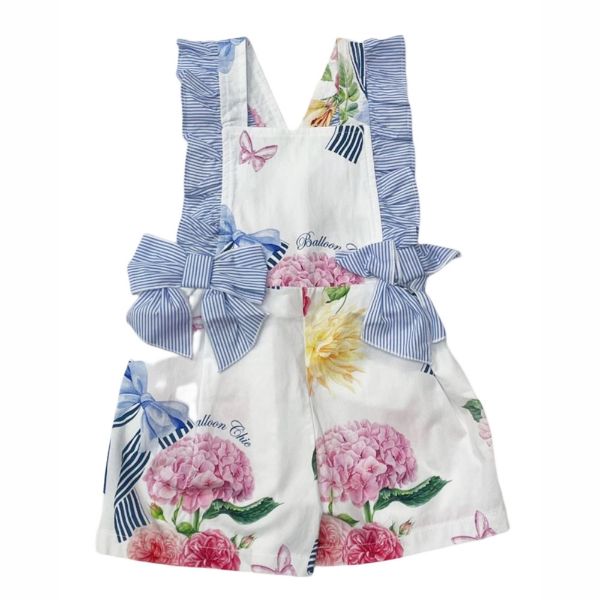 Picture of Balloon Chic Girls Blue & White Floral Playsuit