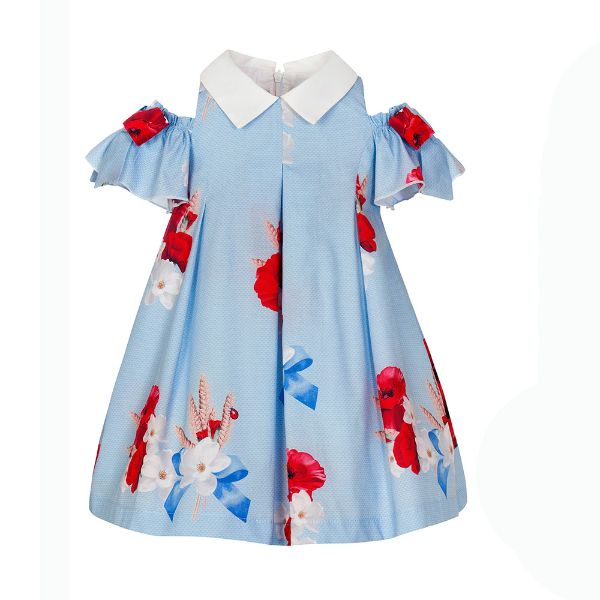 Picture of Balloon Chic Girls Blue Floral Dress