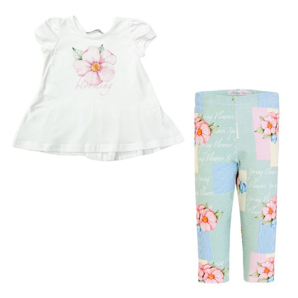 Picture of Balloon Chic Girls Mint & White Floral Legging Set