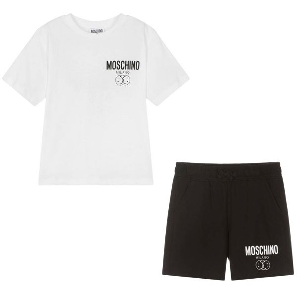 Picture of Moschino Boys Black & White Short Set