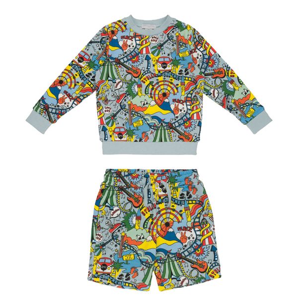 Picture of Stella Mc Cartney Boys Multi Pattern Sweatshirt & Short Set