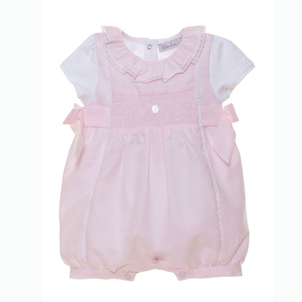 Picture of Patachou Baby Girls Pink & White Romper