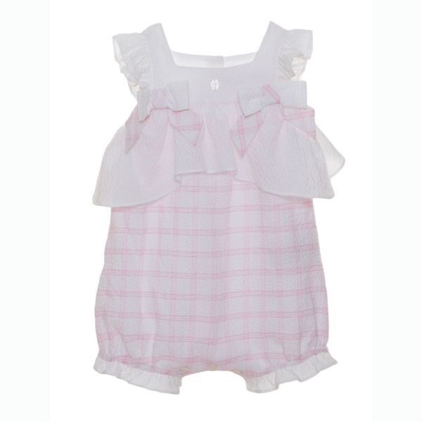 Picture of Patachou Baby Girls Pink Check Bow Romper