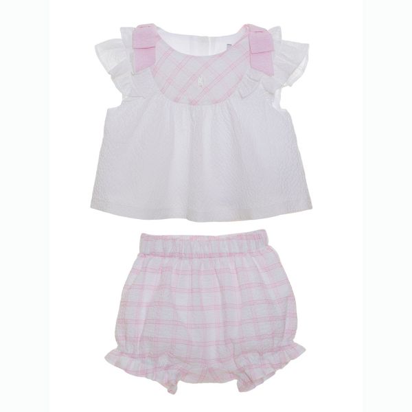 Picture of Patachou Baby Girls Pink Check Short Set