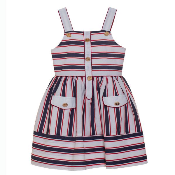 Picture of Patachou Girls Navy & White Stripe Dress