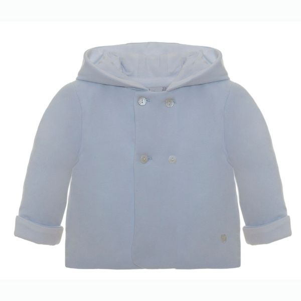 Picture of Patachou Baby Boys Blue Cotton Hooded Jacket