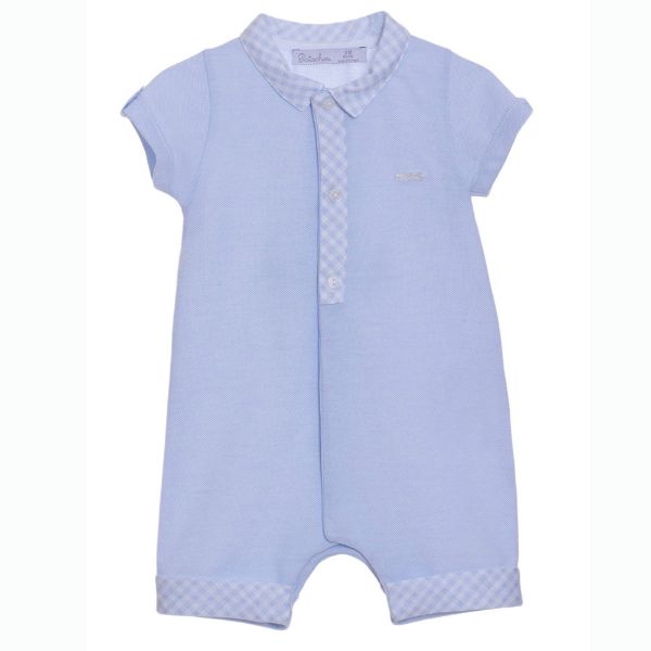 Picture of Patachou Baby Boys Pale Blue & Check Romper