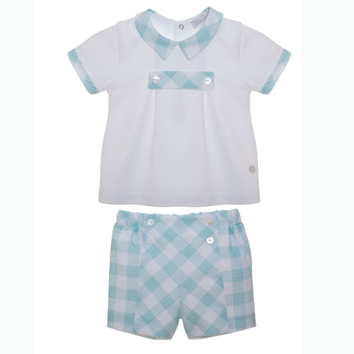 Picture of Patachou Baby Boys Green & White Polo And Short Set