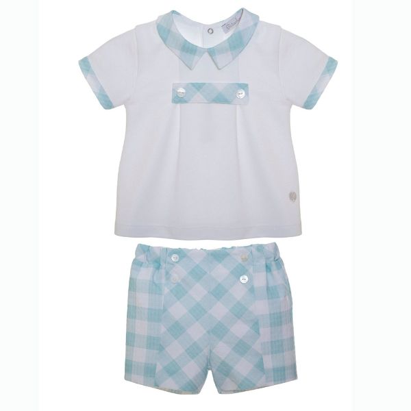 Picture of Patachou Baby Boys Green & White Polo And Short Set