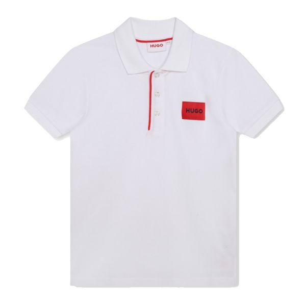 Picture of Hugo Boys White Small Logo Polo
