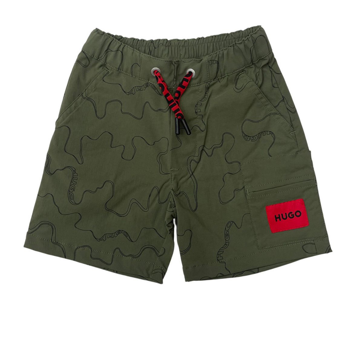 Picture of Hugo Boys Khaki Small Logo Shorts