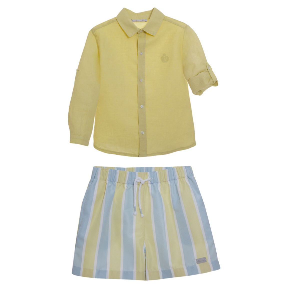 Picture of Patachou Boys Yellow Shirt & Stripe Swim Short Set