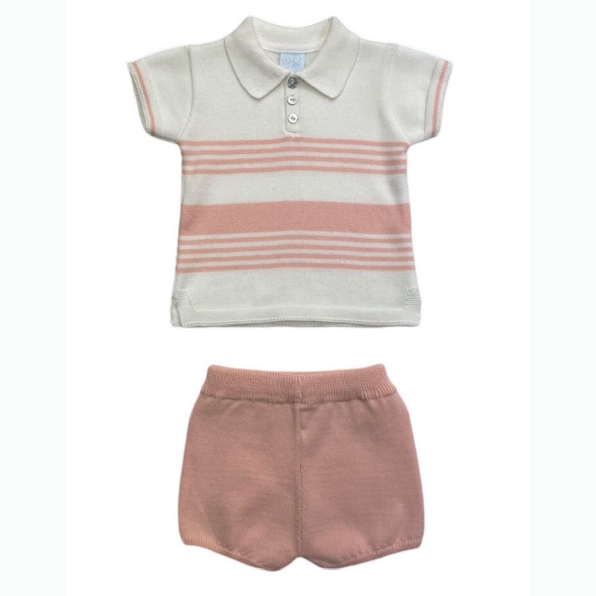 Picture of Granlei Boys Coral & White Knitted Short Set