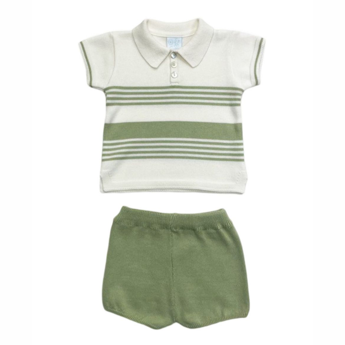 Picture of Granlei Boys Green & White Knitted Short Set