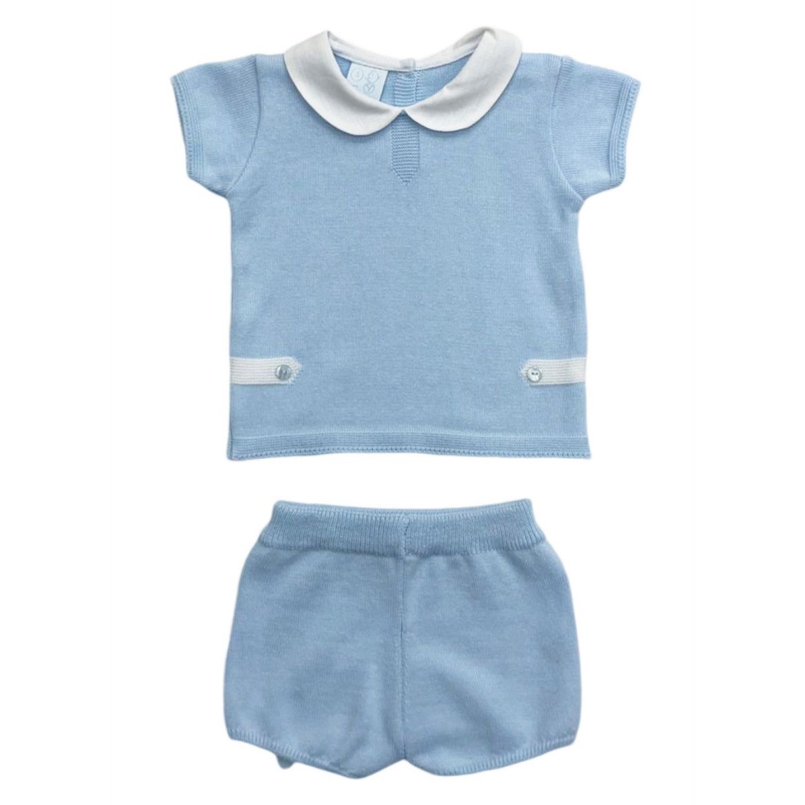 Picture of Granlei Boys Pale Blue Knitted Short Set