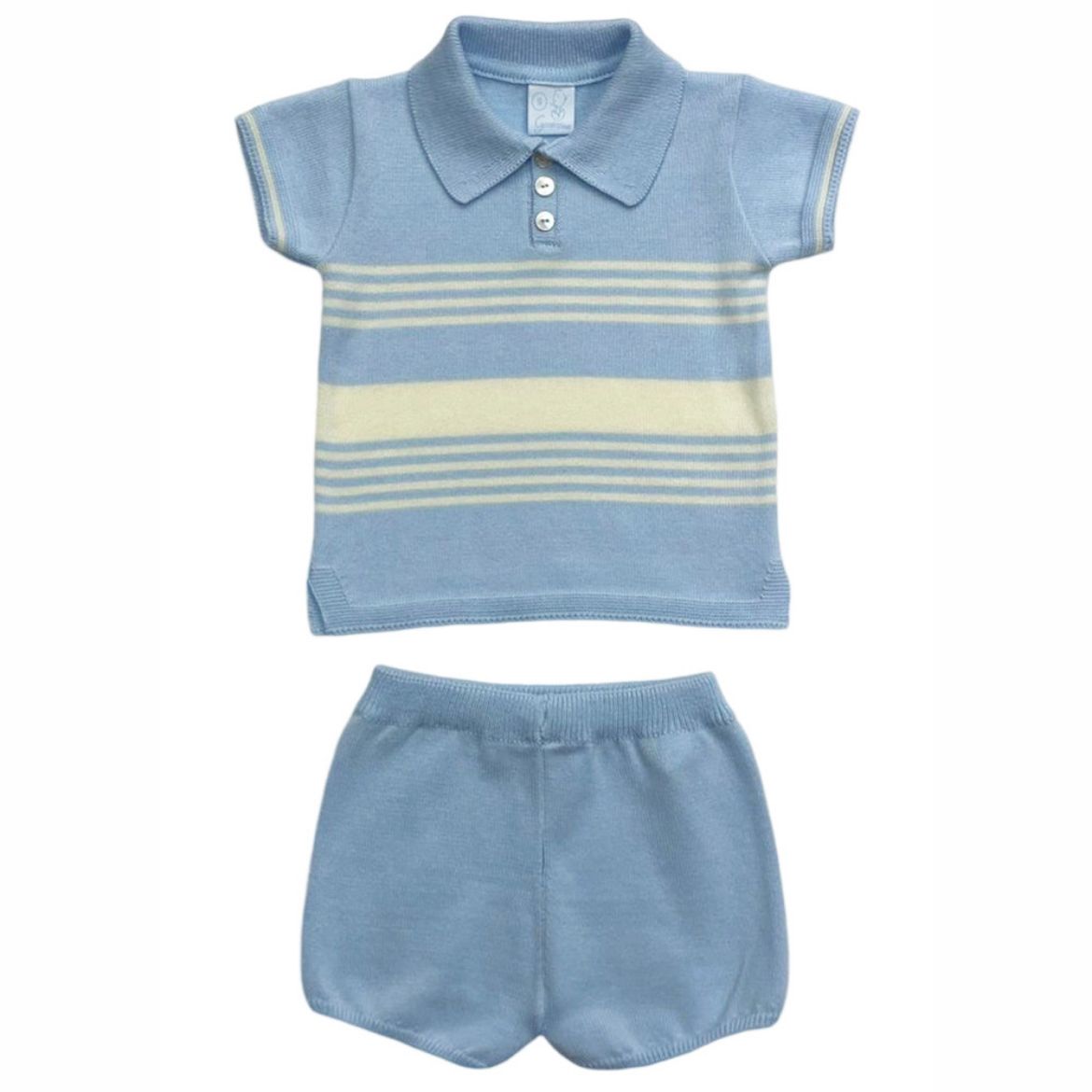 Picture of Granlei Boys Pale Blue & Lemon Knitted Short Set