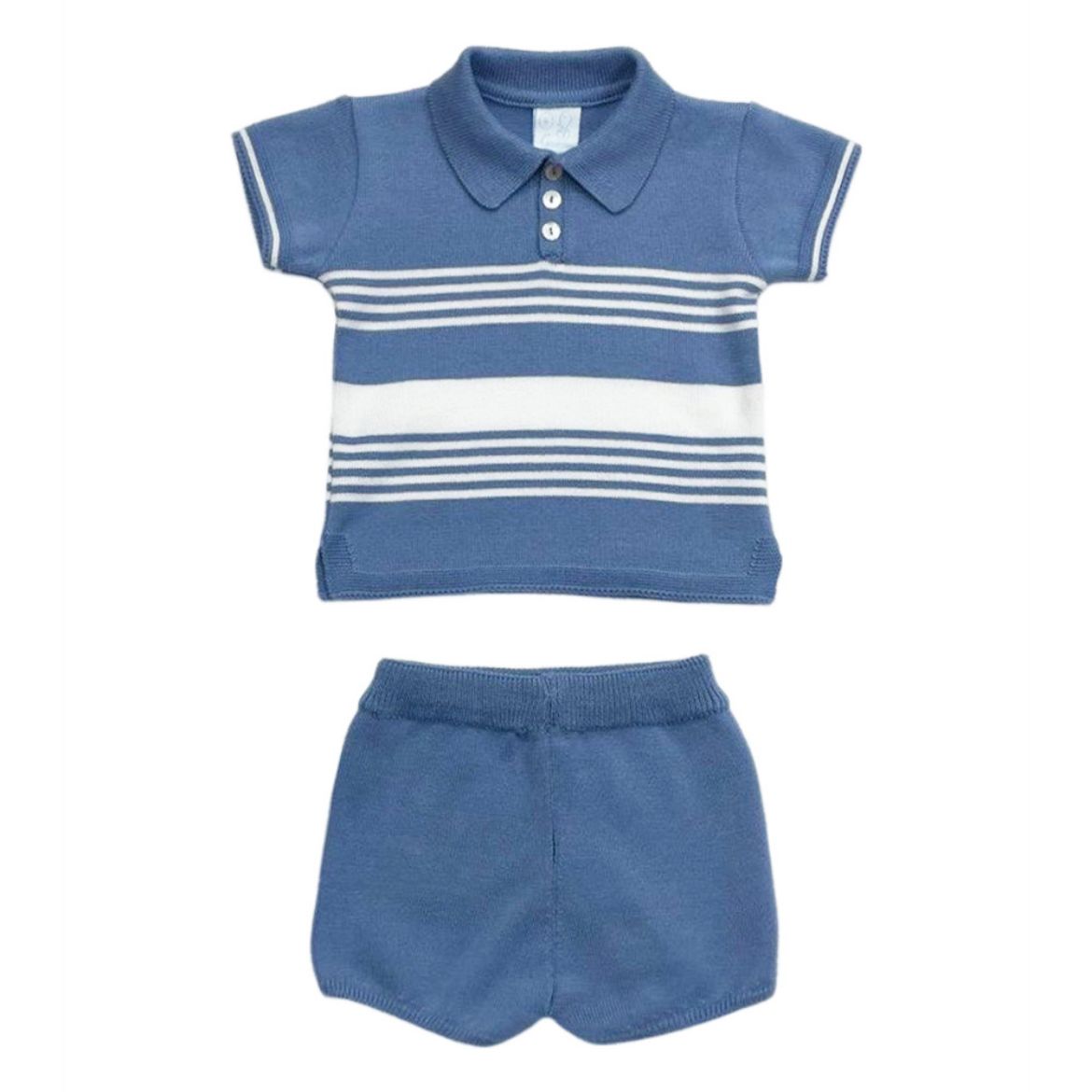 Picture of Granlei Boys Blue & White Knitted Short Set