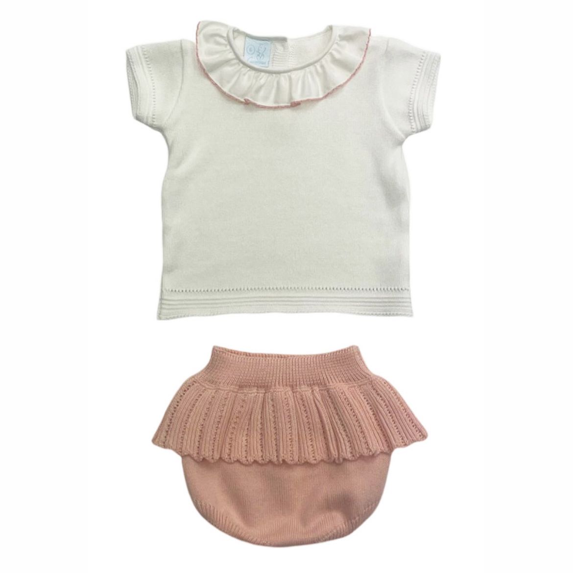 Picture of Granlei Baby Girls Cream & Coral Knitted Set