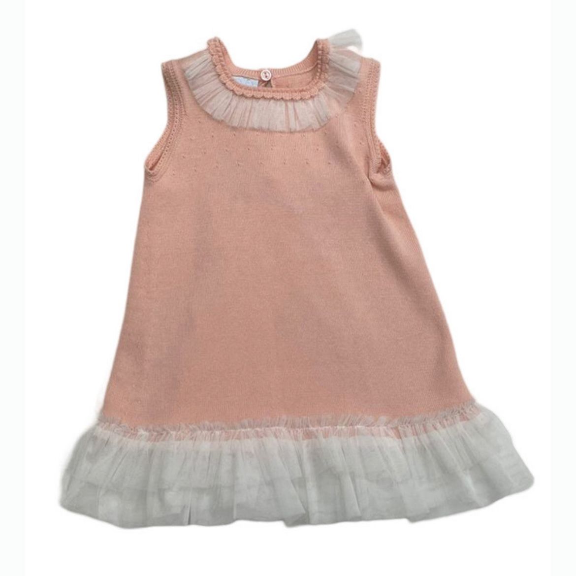 Picture of Granlei Girls Coral Knitted Tule & Bow Dress 