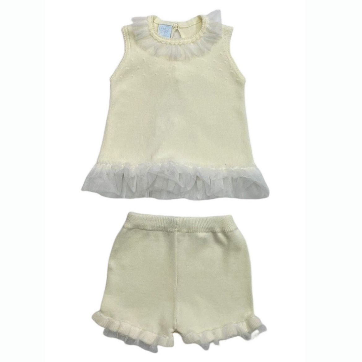 Picture of Granlei Girls Lemon Knitted Tule & Bow Short Set