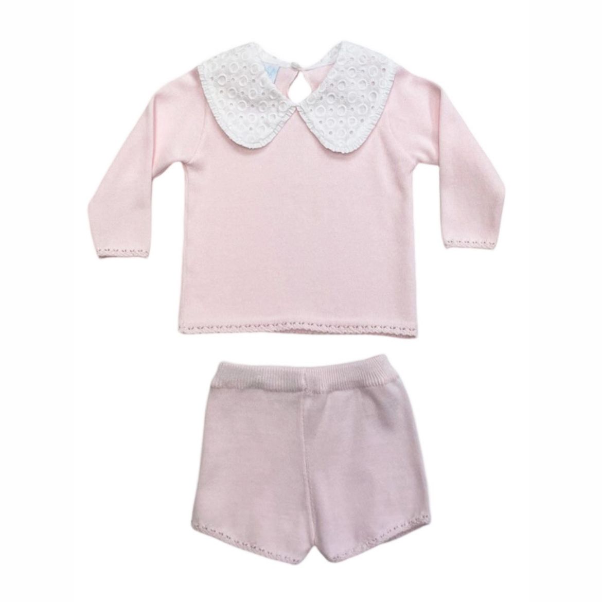 Picture of Granlei Girls Pink Jumper & Short Knitted Set